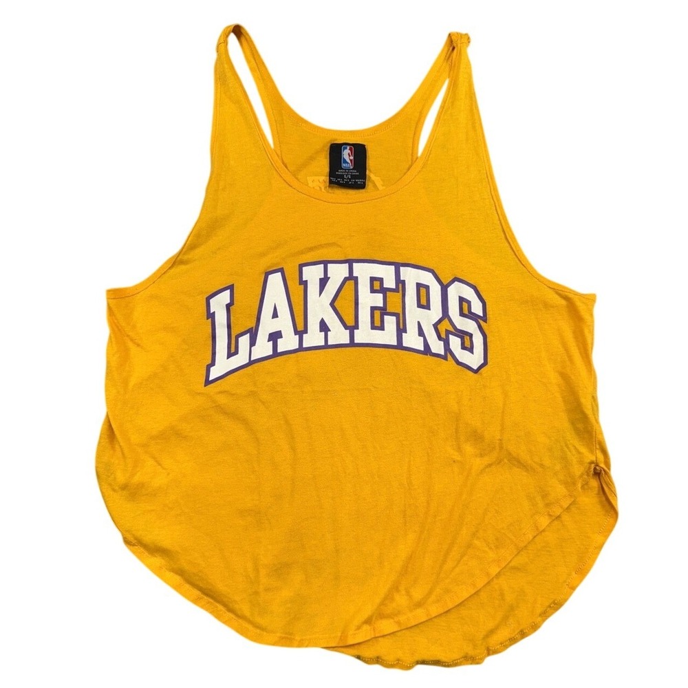 NBA Los Angeles Lakers Womens Small Gold Racerback Tank Top Basketball Graphic